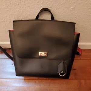 Kate Spade Black Leather Backpack w/ Pink Interior
